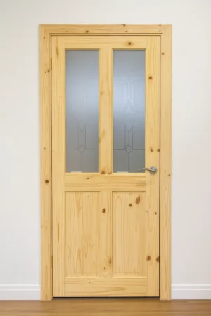 LPD Internal Knotty Pine 2P/2L Panal Glazed Door Unfinished B Graded Stock
